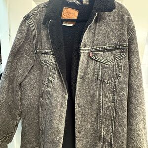 Levis Men's Black Denim Sherpa Jacket